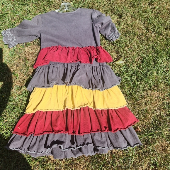 Sado GIRLS SIZE 9/10 little girls boutique TIERED FALL colors DRESS Adorable - Picture 5 of 10